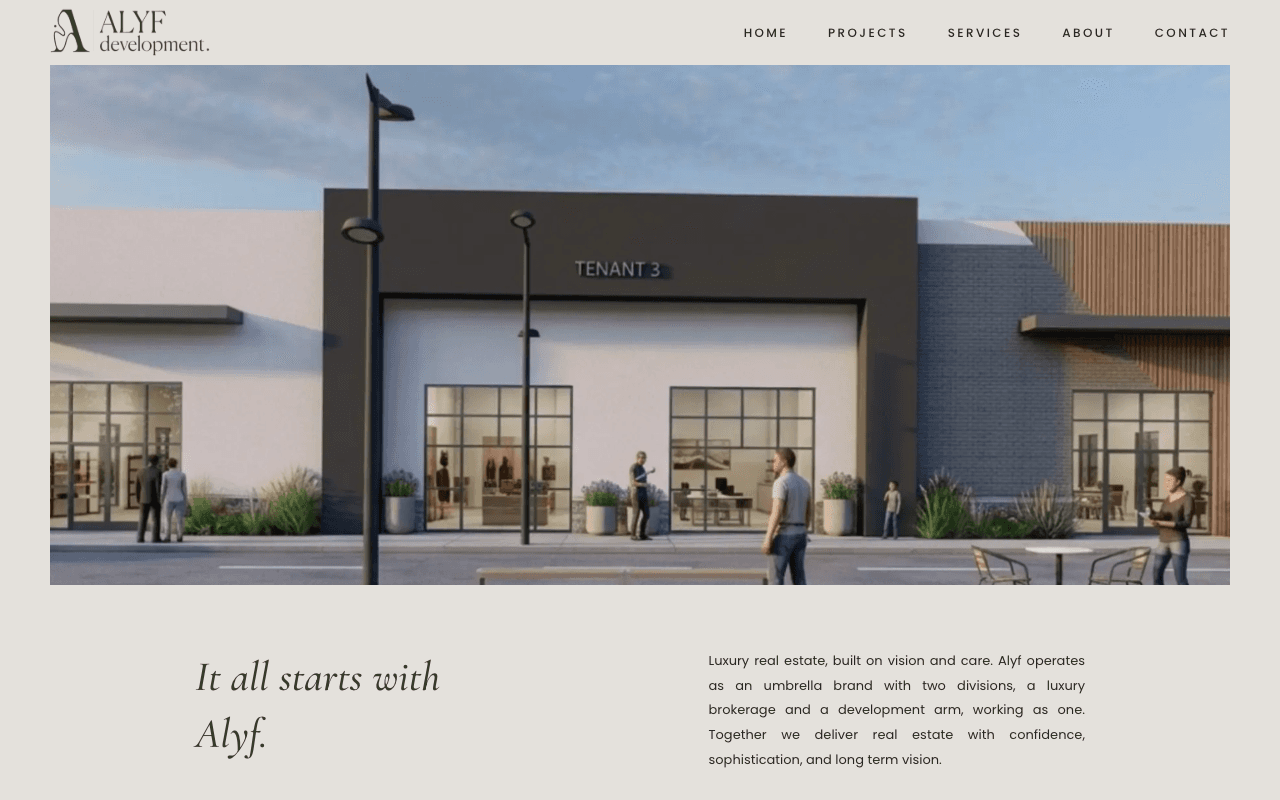 Screenshot of Alyf Development