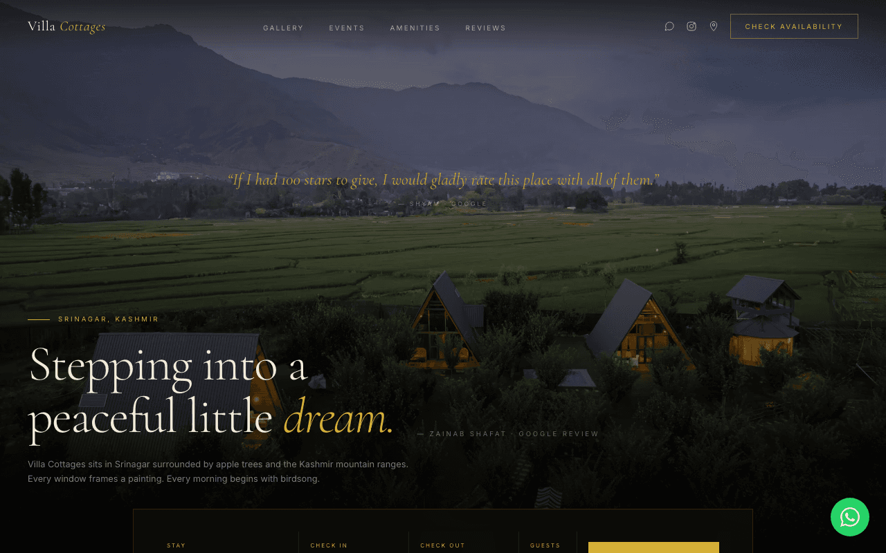 Screenshot of Villa Cottages